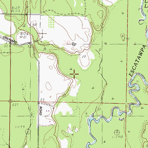 Topographic Map of Cunningham Branch, MS