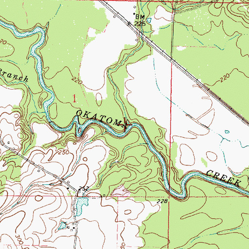 Topographic Map of Curry Creek, MS