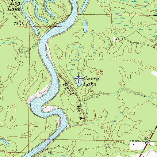 Topographic Map of Curry Lake, MS