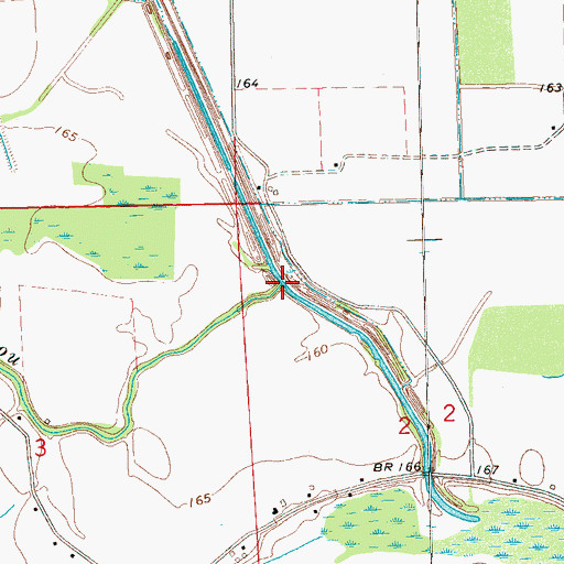 Topographic Map of Cutoff Bayou, MS