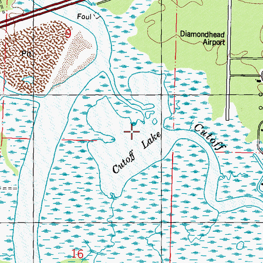 Topographic Map of Cutoff Lake, MS