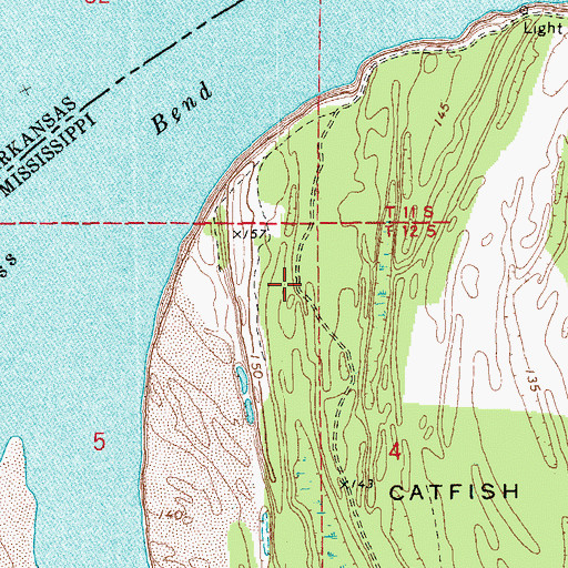 Topographic Map of Cypress Bend, MS