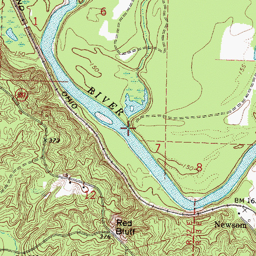 Topographic Map of Cypress Creek, MS