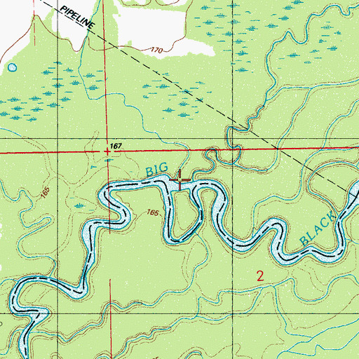 Topographic Map of Cypress Creek, MS