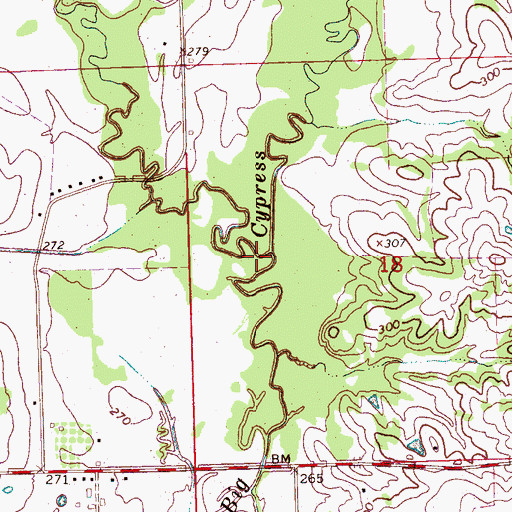 Topographic Map of Cypress Creek, MS