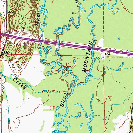 Topographic Map of Cypress Creek, MS