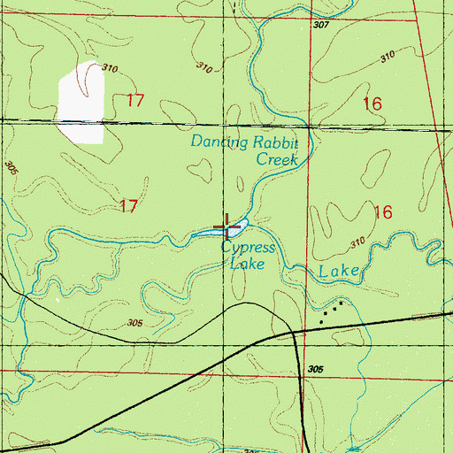 Topographic Map of Cypress Lake, MS