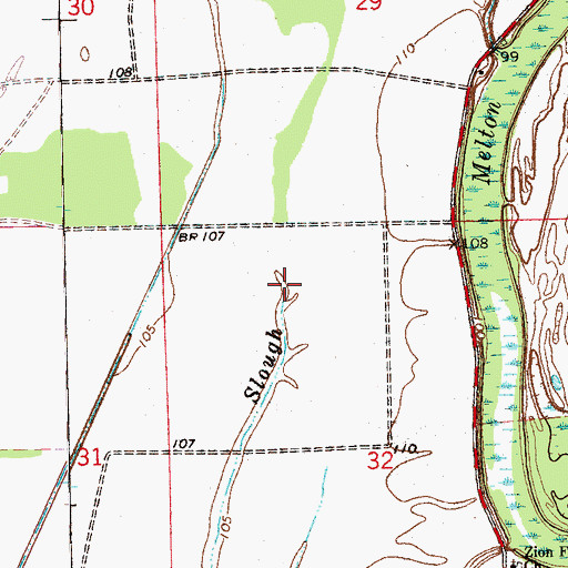 Topographic Map of Cypress Slough, MS