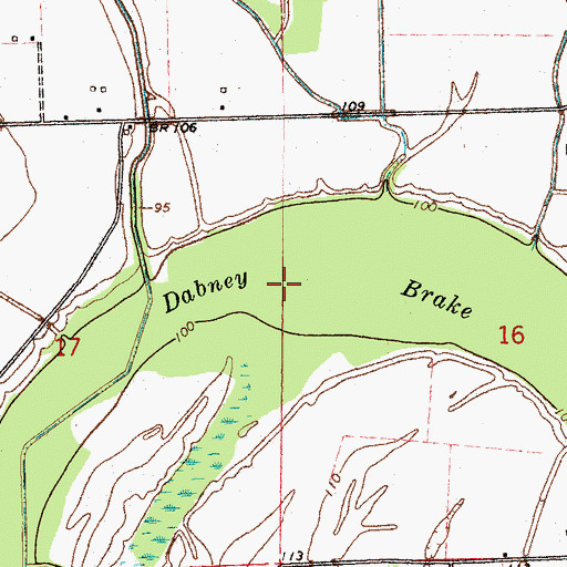 Topographic Map of Dabney Brake, MS