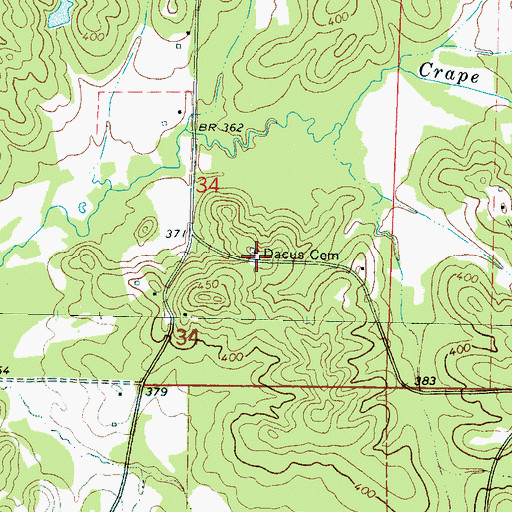 Topographic Map of Dacus Cemetery, MS