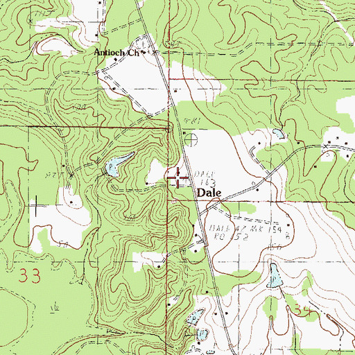 Topographic Map of Dale, MS