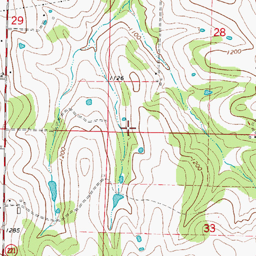 Topographic Map of Township of Polo, AR