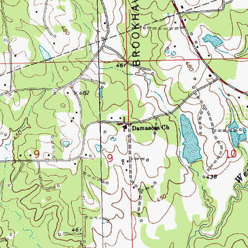 Topographic Map of Damascus Church, MS