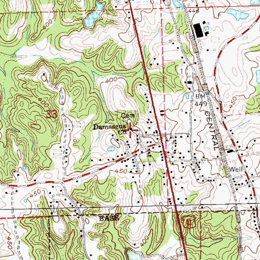 Topographic Map of Damascus Baptist Church, MS