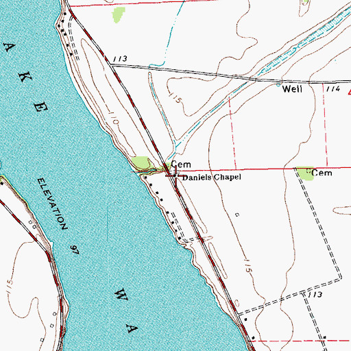 Topographic Map of Daniels Chapel, MS