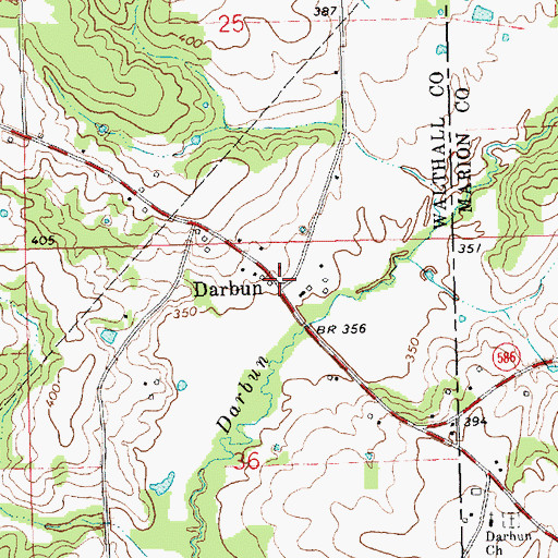 Topographic Map of Darbun, MS