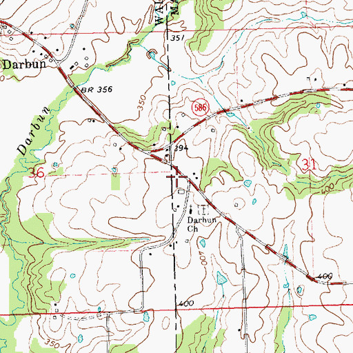 Topographic Map of Durban Mennonite Church, MS