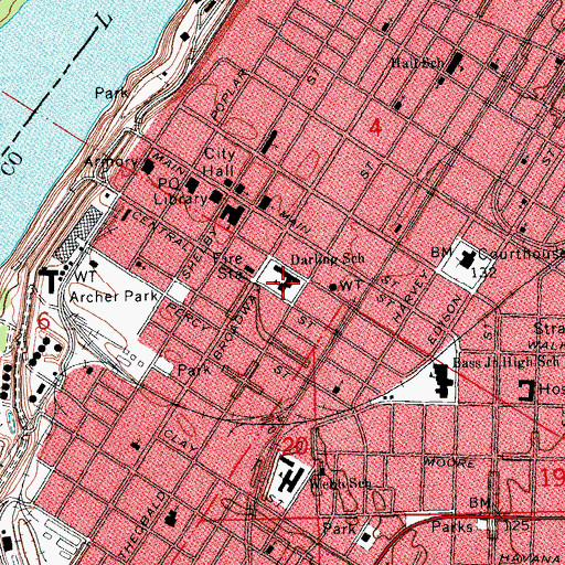 Topographic Map of Darling School, MS
