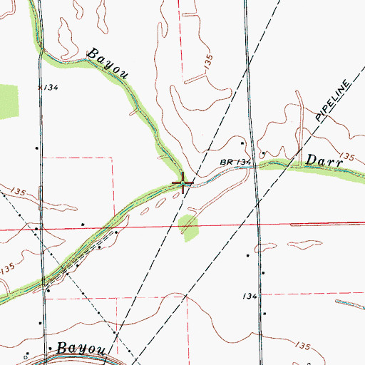 Topographic Map of Darr Bayou, MS