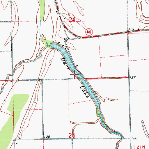 Topographic Map of Darr Lake, MS