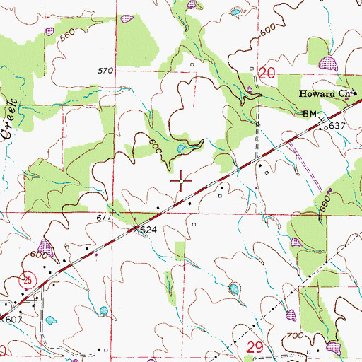 Topographic Map of Township of Cadron, AR