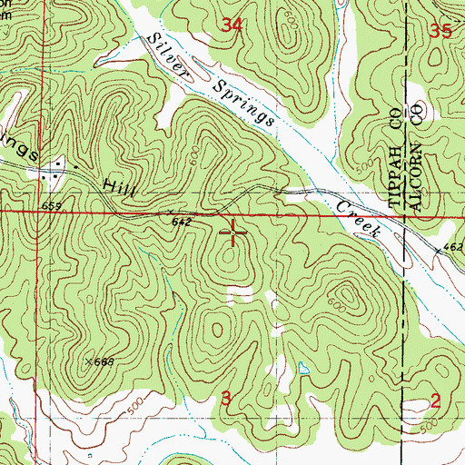 Topographic Map of Davis Chapel, MS