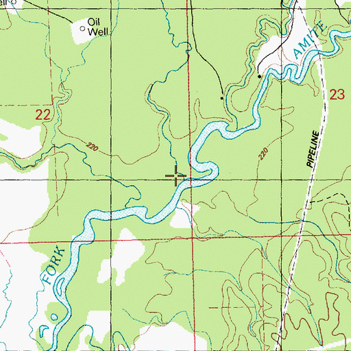 Topographic Map of Davis Creek, MS