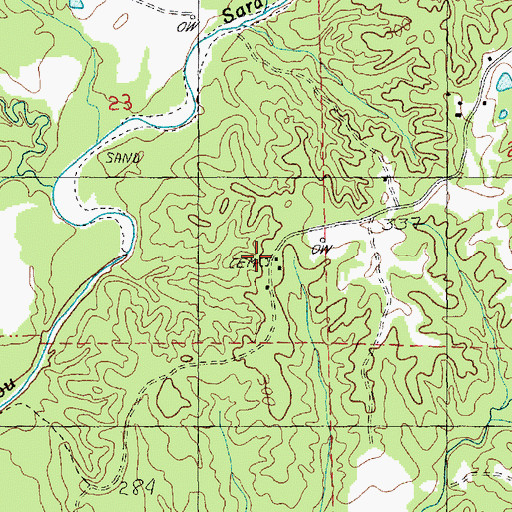 Topographic Map of Dawson Cemetery, MS