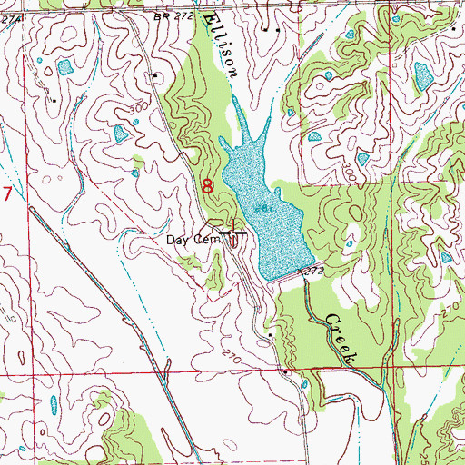 Topographic Map of Day Cemetery, MS