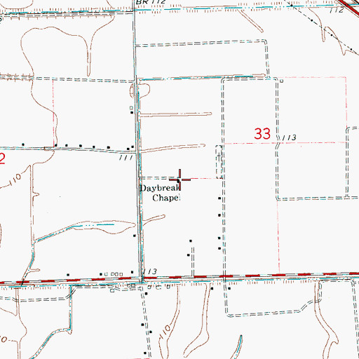 Topographic Map of Daybreak Chapel, MS