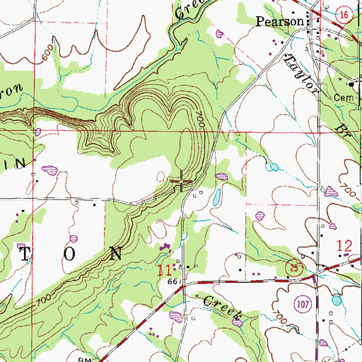 Topographic Map of Township of Clayton, AR