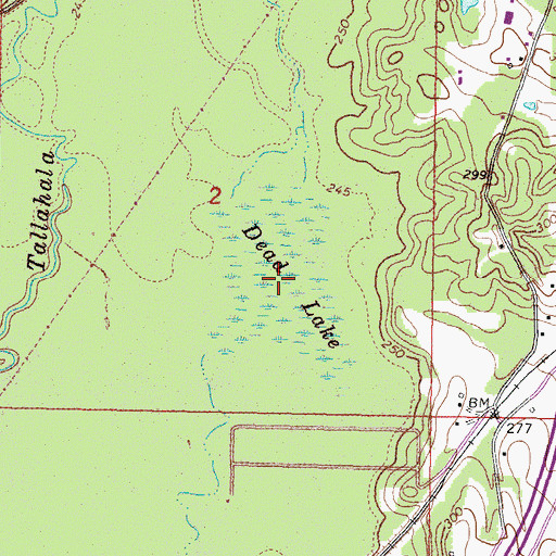 Topographic Map of Dead Lake, MS