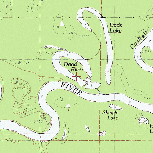 Topographic Map of Dead River, MS