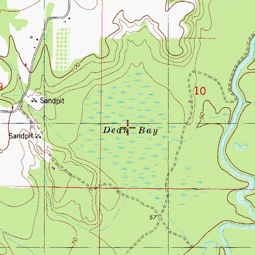 Topographic Map of Dean Bay, MS