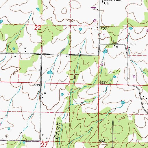 Topographic Map of Township of Giles, AR