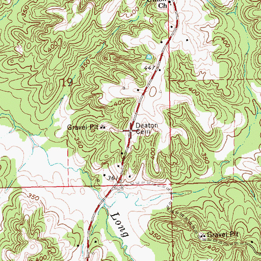Topographic Map of Deaton Cemetery, MS