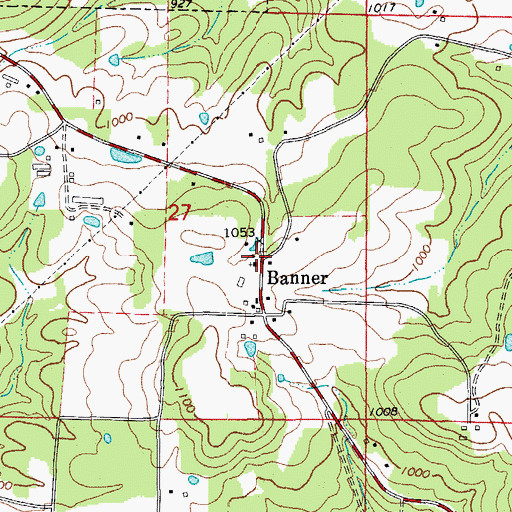 Topographic Map of Township of Grassey, AR
