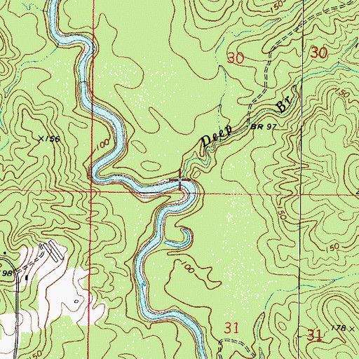 Topographic Map of Deep Branch, MS