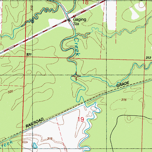 Topographic Map of Deer Creek, MS