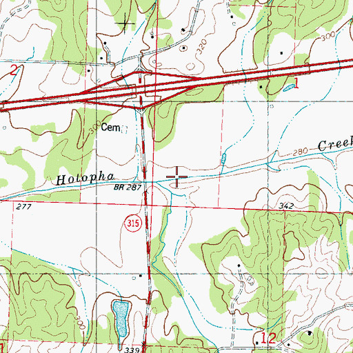 Topographic Map of Deer Creek, MS