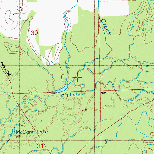 Topographic Map of Deer Creek, MS