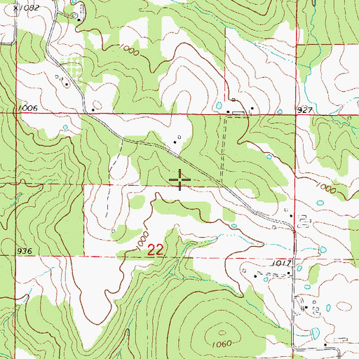 Topographic Map of Township of Healing Springs, AR