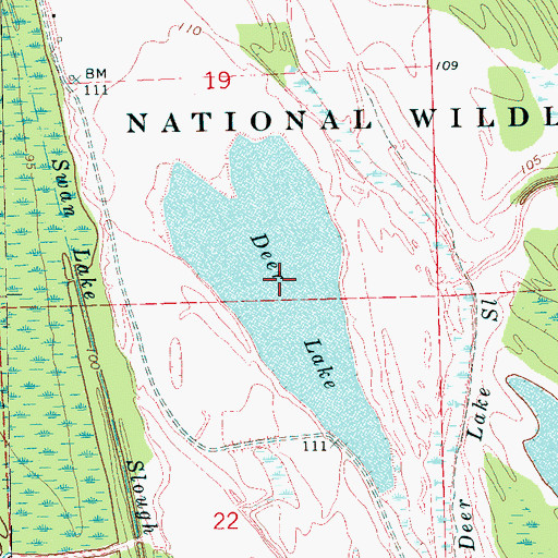 Topographic Map of Deer Lake, MS