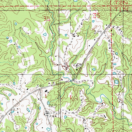 Topographic Map of Deer Park School, MS