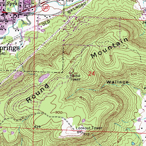 Topographic Map of Township of Heber, AR