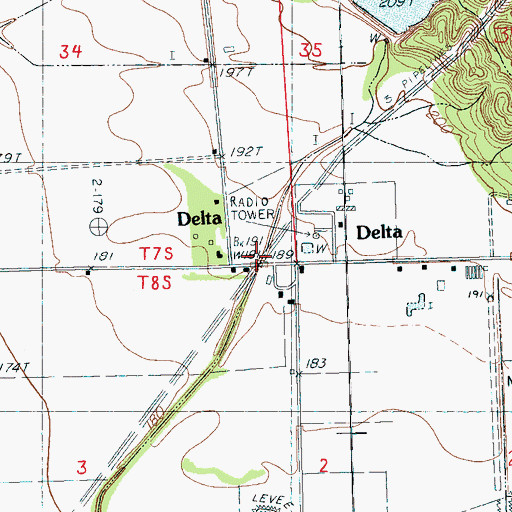 Topographic Map of Delta, MS