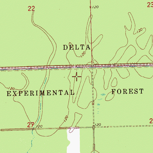 Topographic Map of Delta Experimental Forest, MS