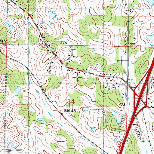 Topographic Map of Dennistown School, MS