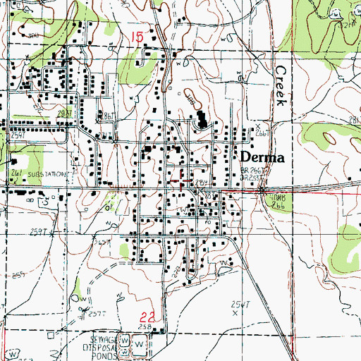 Topographic Map of Derma, MS