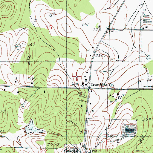 Topographic Map of Devine School, MS